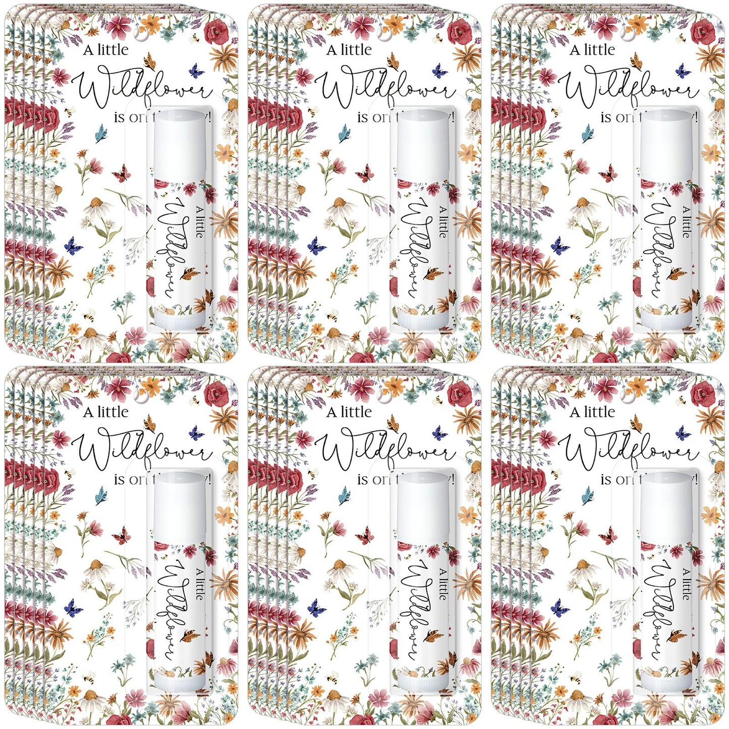30 Pack a Little Wildflower Baby Shower Games Prizes Gifts Bulk Wildflower Lip Balms Favors for Winners Boys Girls Gender Reveal Favors Decorations Halloween Baby Shower Thanksgiving Gift Bags Stuffer