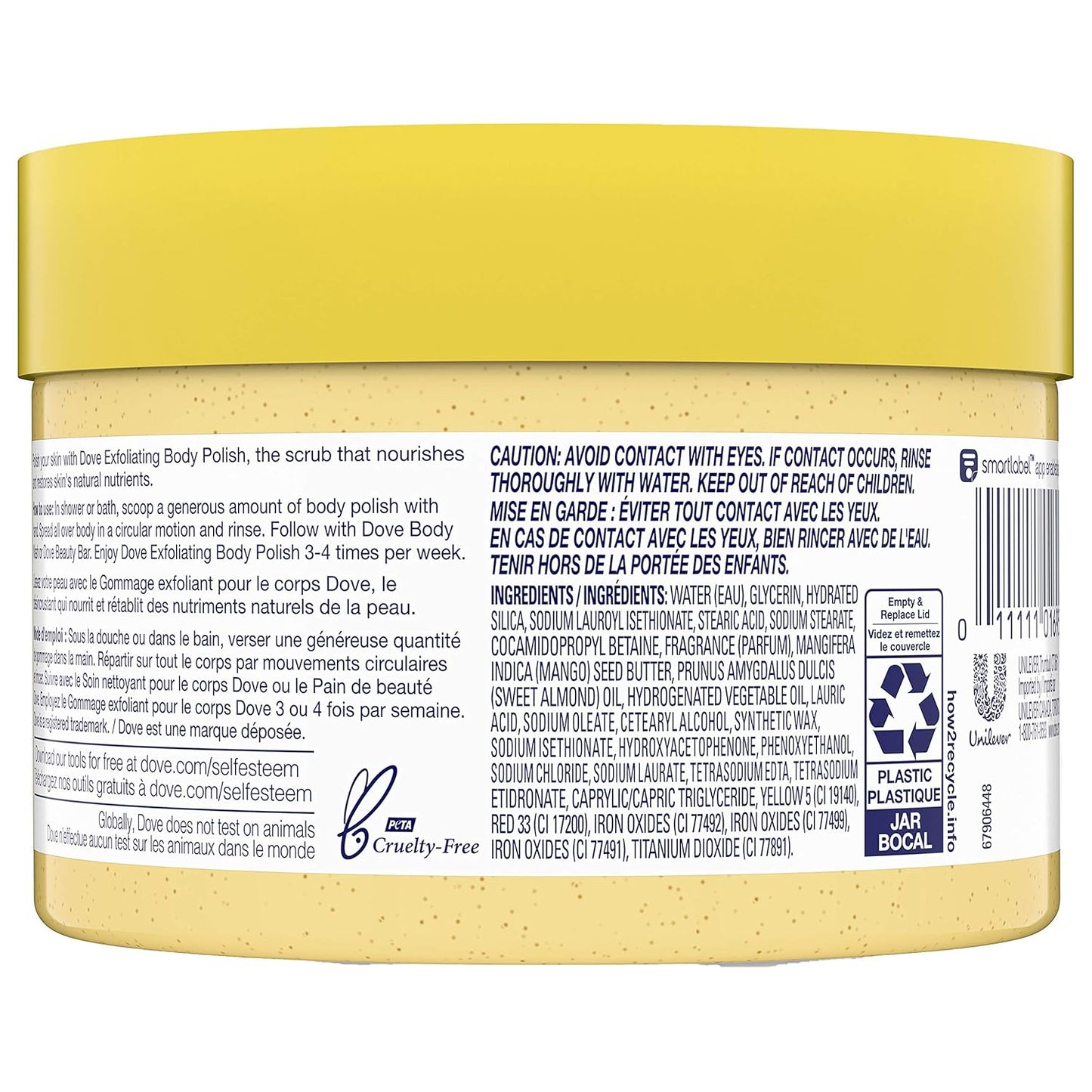 Dove Exfoliating Body Polish Scrub with Almond & Mango Butter - 10.5 oz (4 Count) for Dry Skin