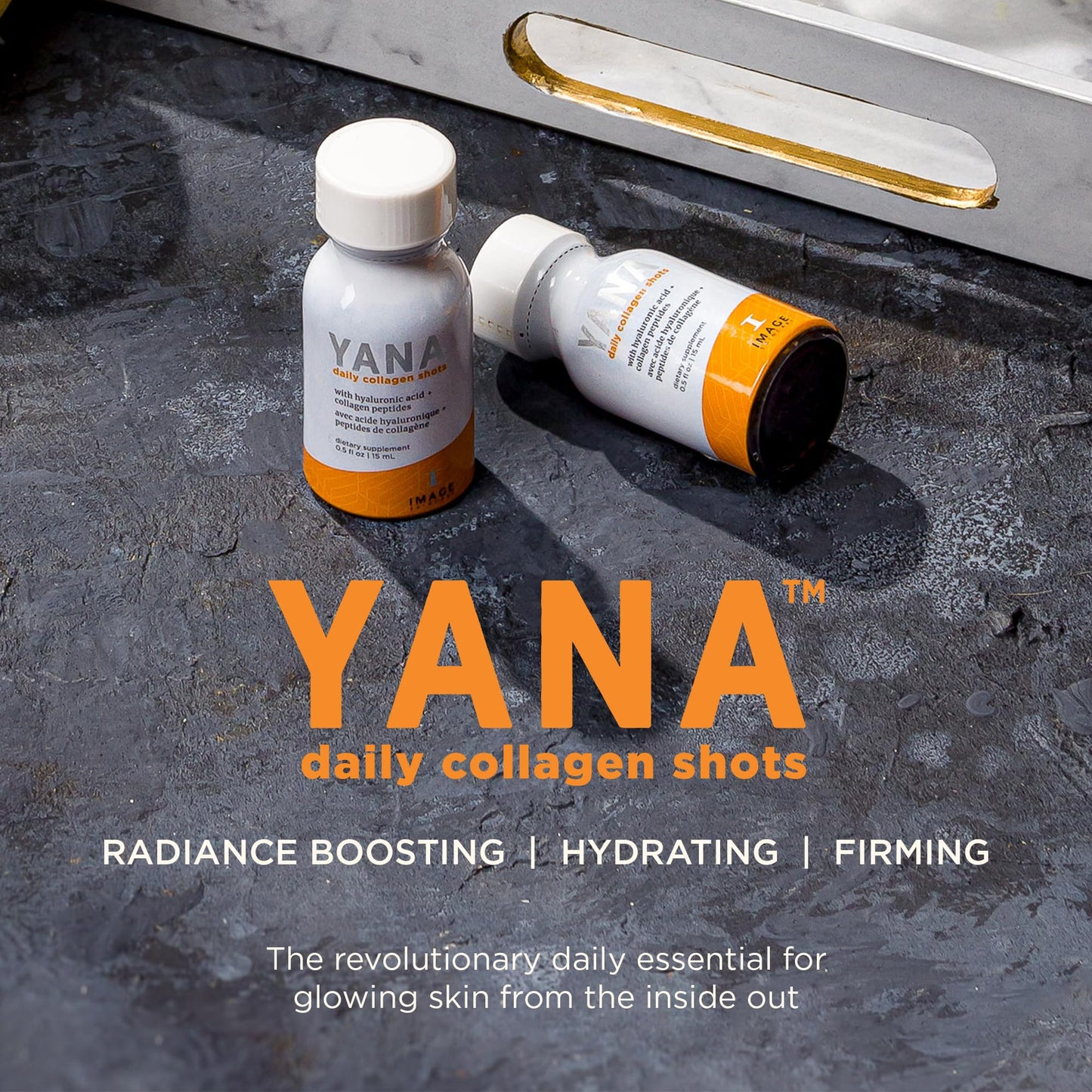 IMAGE Skincare, YANA Liquid Collagen Shots, 2500 mg Hydrolyzed Bovine Collagen Peptide Supplement with Biotin, Natural Citrus Flavor, 28 Daily Shots