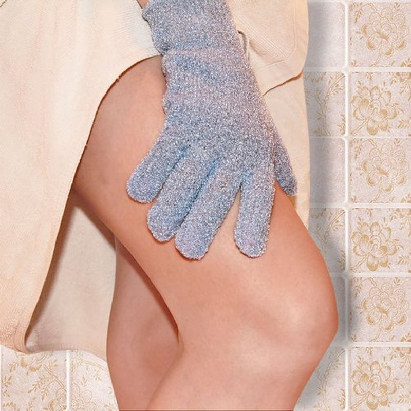 EvridWear Exfoliating Dual Texture Bath Gloves for Shower, Spa, Massage and Body Scrubs, Dead Skin Cell Remover (2 Pairs Moderate)