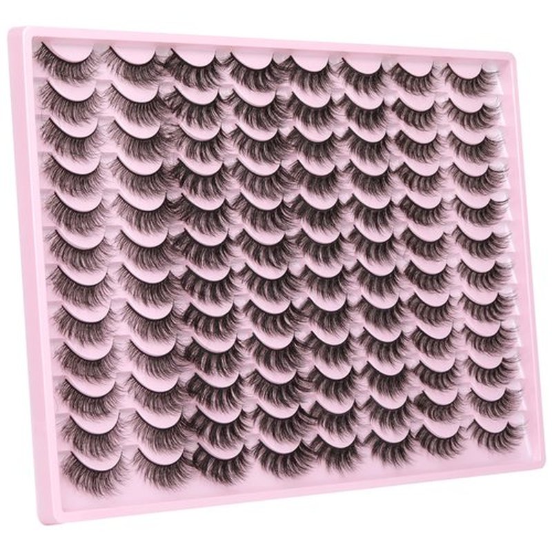 ALICE False Eyelashes Wholesale Fluttering Natural Lashes Mink Fluffy Cat Eye Strip Lashes 3D Curl Wispy Fake Lashes Pack 48 Pairs