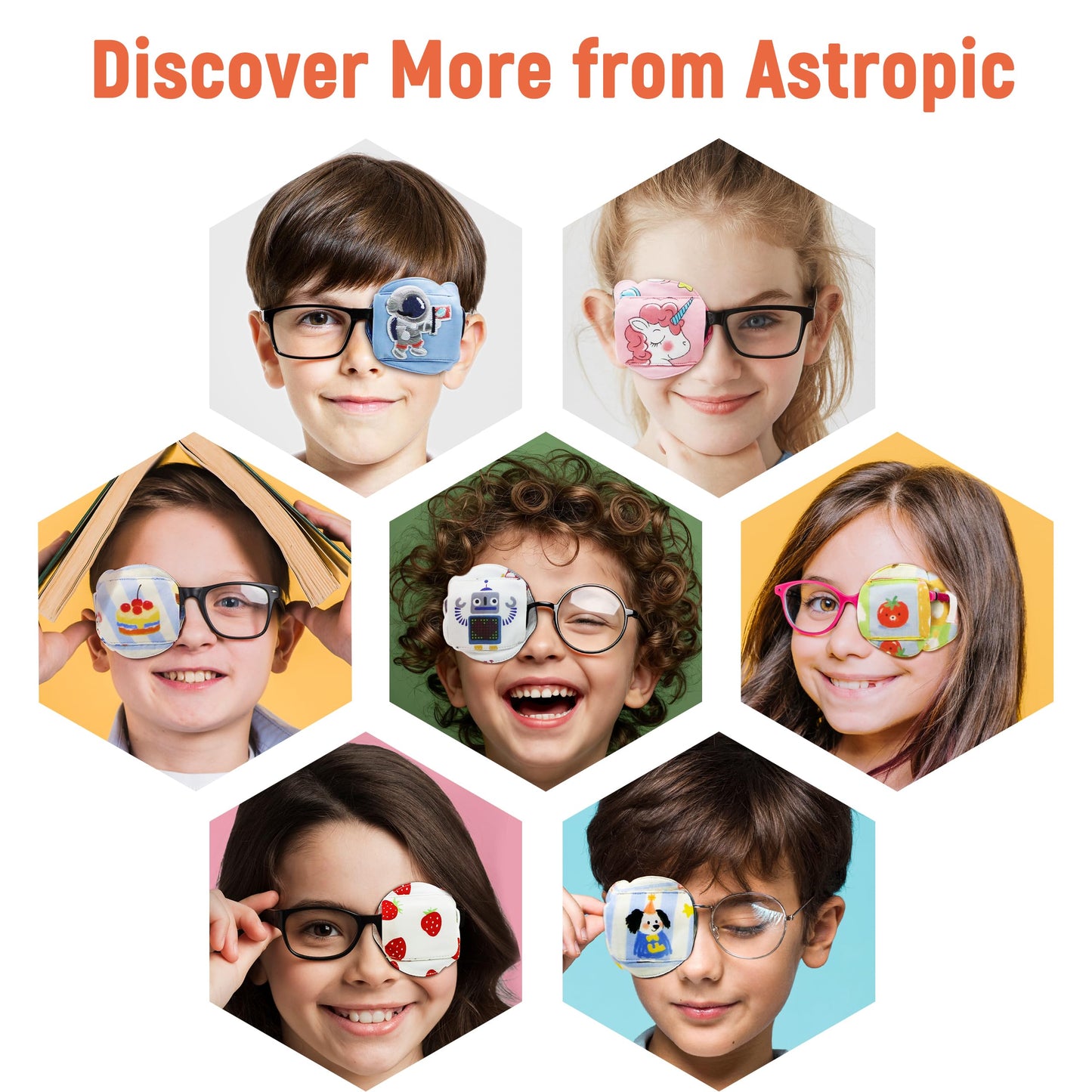 Astropic 3D Cotton & Silk Eye Patch for Kids | Boys Eye Patch for Glasses | Medical Eyepatch for Children with Lazy Eye (Blue Robot, Right Eye)