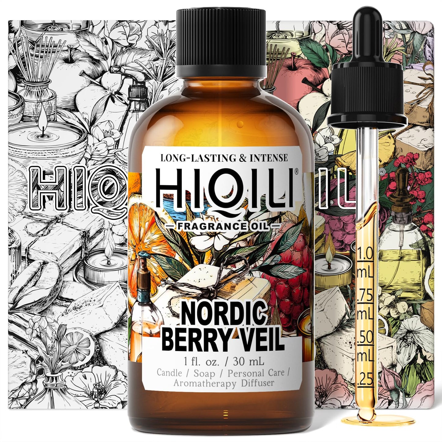 HIQILI Nordic Berry Veil Fragrance Oil for Home Diffuser, Candle & Soap