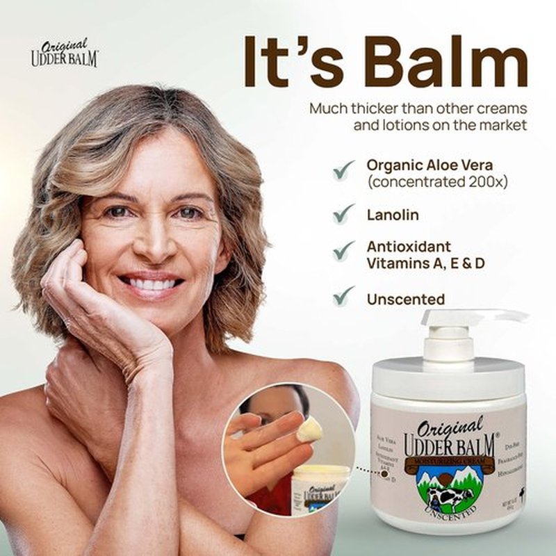 Unscented Original Udder Balm Body Moisturizing with pump