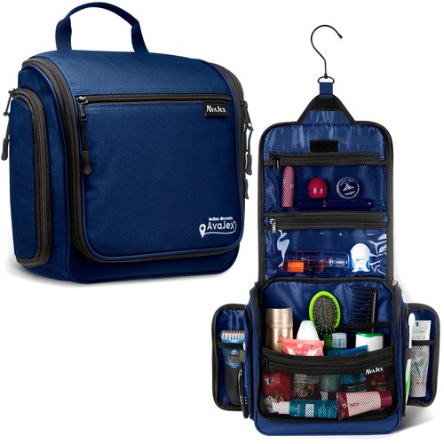 Travel Toiletry Bag for Men and Women - Large Hanging Toiletry Organizer - Waterproof Hygiene Bag with Metal XXL Swivel Hook, with YKK Zippers and 19 Compartments for Toiletries, Makeup, Cosmetics