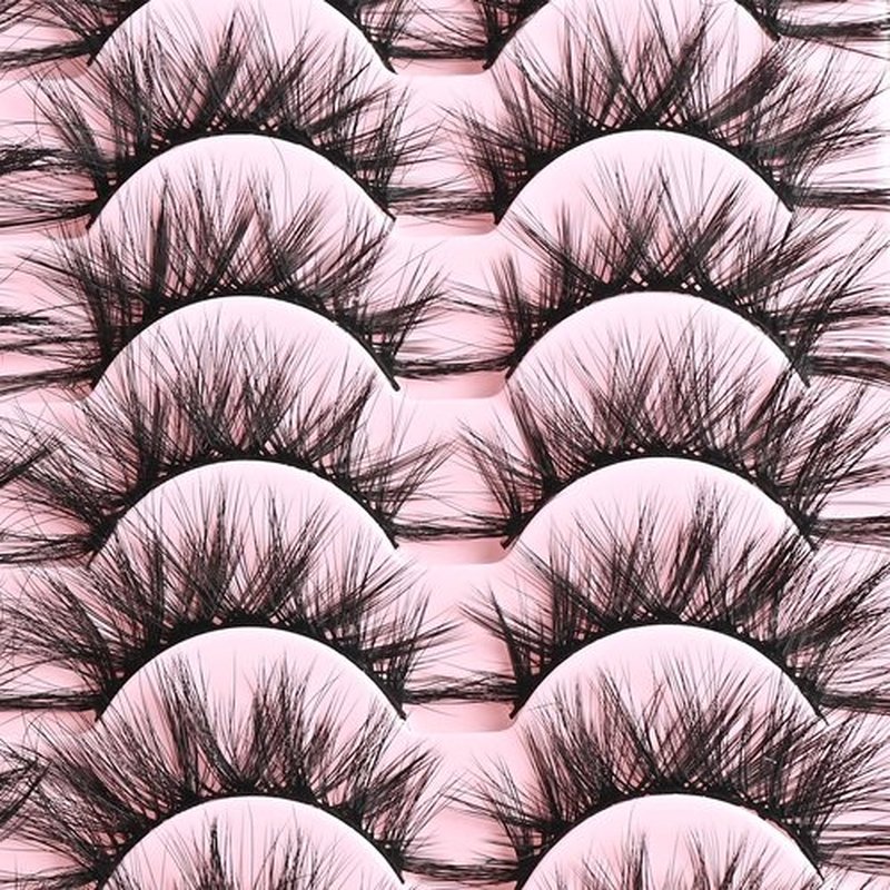 FARRED Cat Eye Lashes Wispy Fluffy False Eyelashes 14 Pairs Fake Eyelashes Natural Look Short Natural Lashes Cat Eye Lash Wispy Volume Eyelash (F22 | 6-15mm)