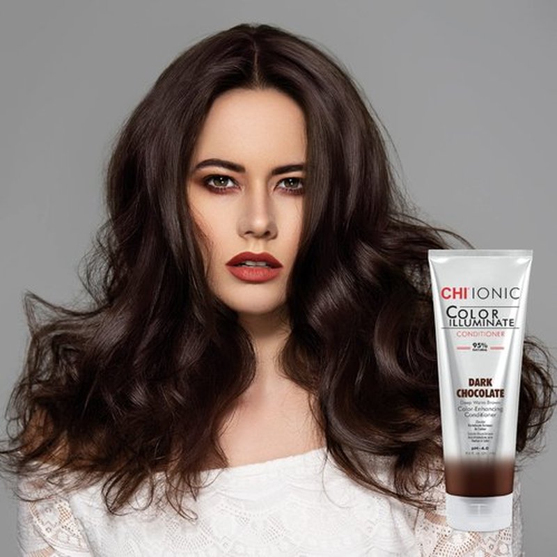 CHI Color Illuminate Conditioner, Helps Maintain Fresh Color In Natural & Color-Treated Hair, Sulfate, Paraben, & Cruelty-Free, Dark Chocolate, 8.5 Oz
