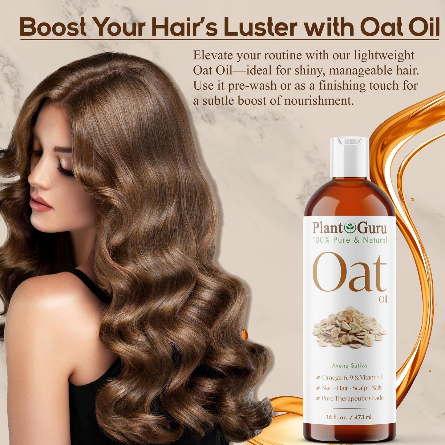 Plant Guru Oat Oil 8 fl. oz. 100% Pure Natural Carrier – Skin, Face, Body & Hair Moisturizer. Great for DIY Creams, Lotions & Lip Balm