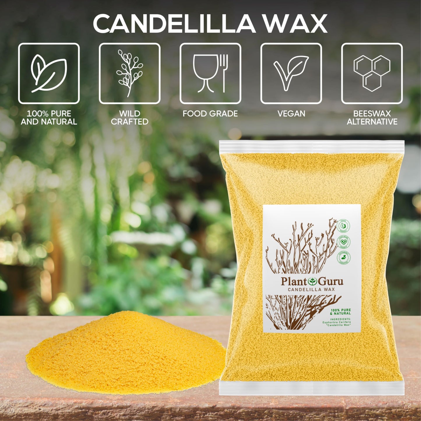Candelilla Wax Pellets 5 lbs. Bulk Wholesale 100% Pure Natual Food Grade Vegan Wax For DYI Lip Balm, Soap and Candle Making, Creams and Lotions. Great For Skin, Face, and Hair. Beeswax Alternative