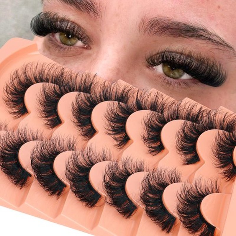 Mink Lashes Wispy False Eyelashes Fluffy D Curl Faux Mink Lashes 14mm Natural Look False Lashes Short Strips Lashes by Focipeysa