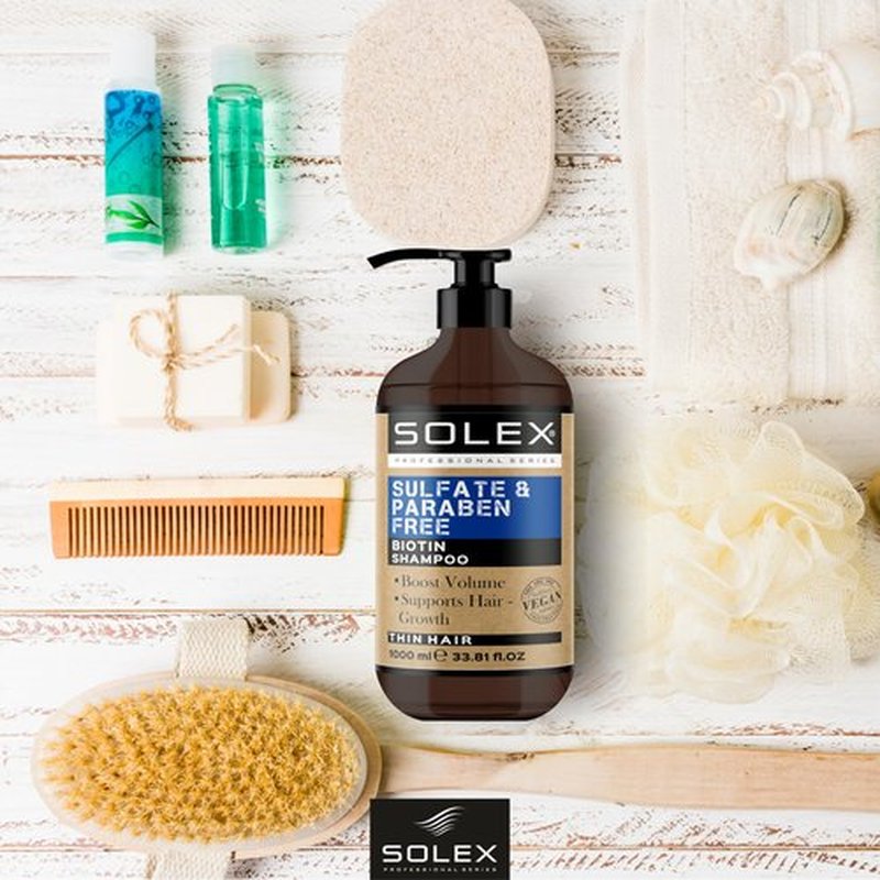 SOLEX Biotin Oil Shampoo for Hair Growth- Sulfate & Paraben Free - Volumizing Shampoo for Hair Loss - Treatment for Men & Women Hair Thickening Volumizing Products, (1 pack x 33.8 Fl Oz. / 1000 mL)