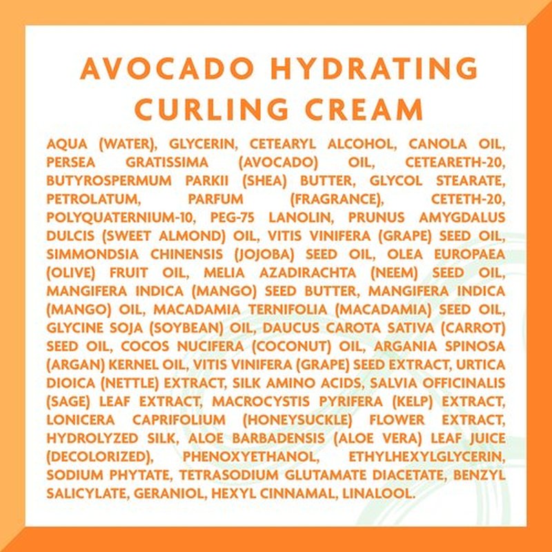 Cantu Avocado Silicone-Free Hydrating Curling Hair Styling Cream with Shea Butter, 12 Ounce (Packaging May Vary)