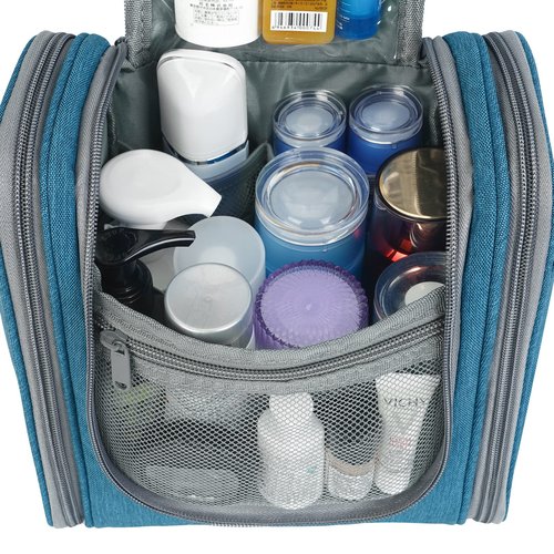 Narwey Small Hanging Travel Toiletry Bag Cosmetic Make up Organizer for Women and Men (Medium, Navy Blue)
