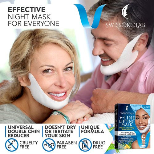V shape lifting up Face Mask Chin Up Patch Double Chin Reducer Chin Contour Tightening Firming Face Lift Tape Mask V-Line Neck Lifting Patches V Shaped Slimming Face Mask 5 pcs