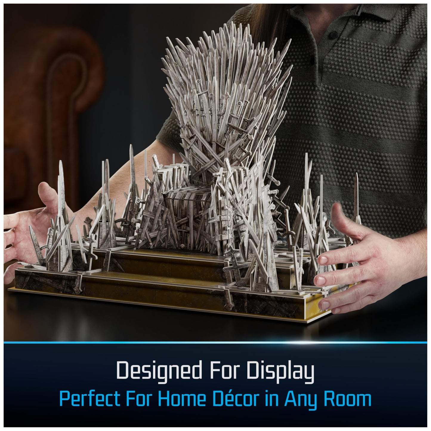 4D Build, Game of Thrones Iron Throne 3D Model Kit, GOT Collectibles & Desk Décor, Adult Puzzles for Fantasy Book GOT Fans, 3D Puzzles for Adults & Teens, 219 Pieces, for Ages 12 & Up