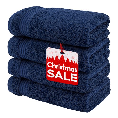 American Veteran Towel, Hand Towels for Bathroom Set of 4, 100% Cotton Turkish Hand Towel Sets Clearance Prime, Soft Hand Face Towels, Navy Blue Hand Towels