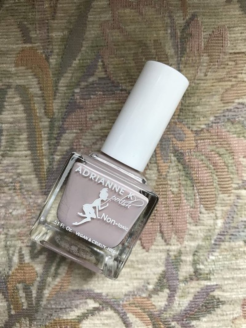 ADRIANNE K Shiny Light Pink and Gray Nail Polish, Sophia! Vegan, Quick Dry, Chip Resistant. Durable, .51 Fl oz. Made in USA