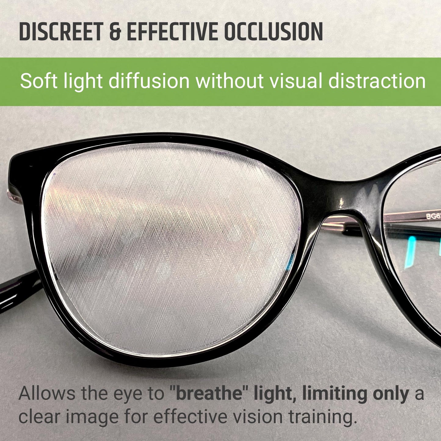 Translucent Eye Patch for Glasses, Adult Eye Patch for Men & Women, Vision Therapy for Amblyopia, Strabismus & Double Vision