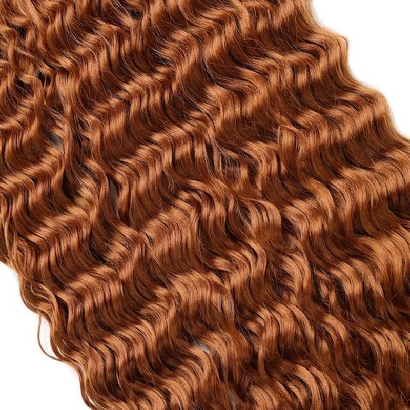 Ginger Ocean Wave Crochet Hair Extensions 22 Inch Soft Curly Braiding Crochet Hair 6Packs Wavy Crochet Hair Extensions for Black Women #30Brown