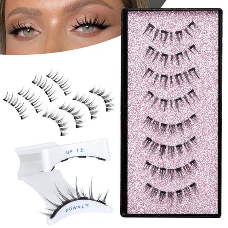 JIMIRE Magnetic Eyelashes Natural Look Magnetic Lashes without Eyeliner Reusable Comfortable Magnetic Eyelashes with Applicator No Glue Needed Wispy Lightweight Cat Eye Magnetic Eye Lashes