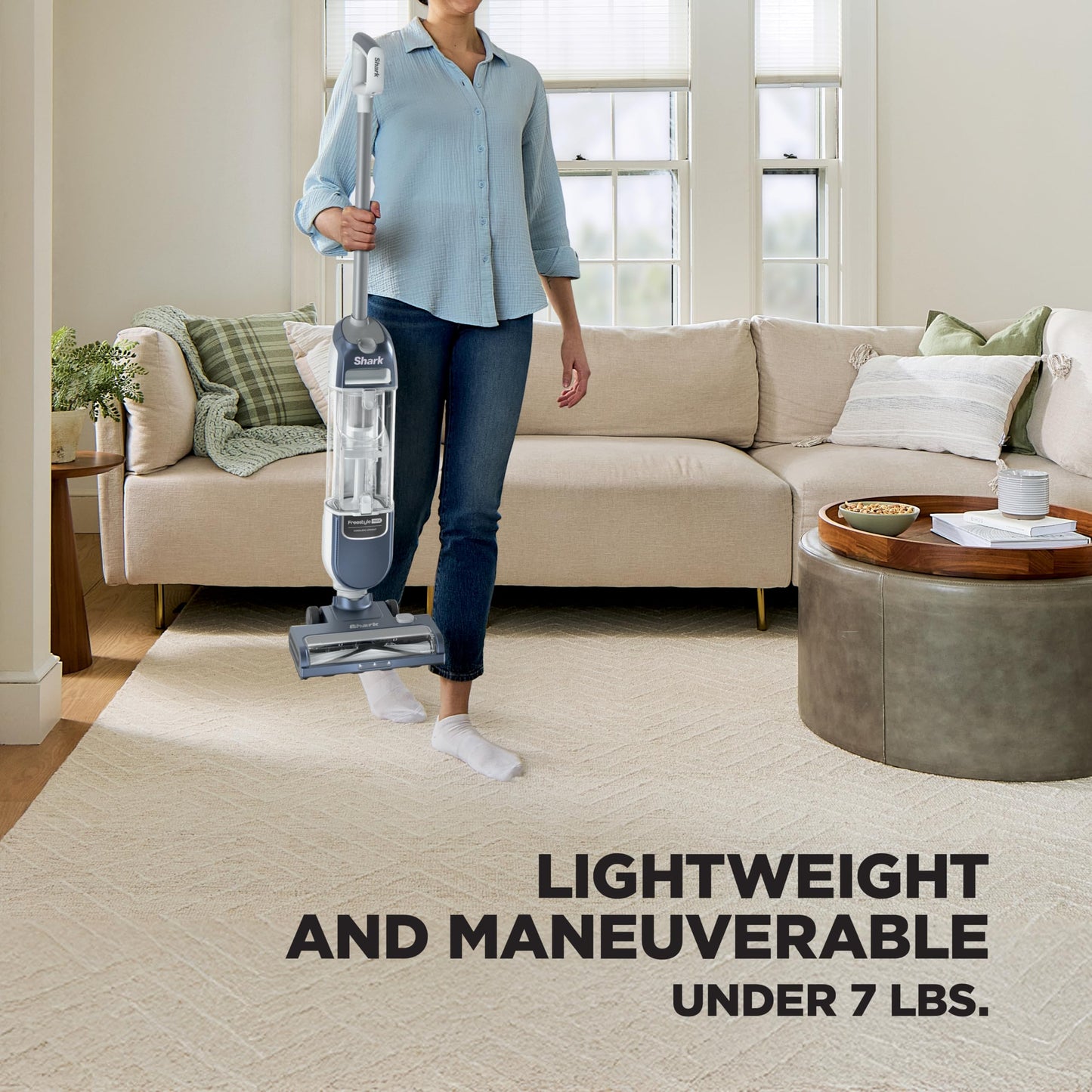 Shark Freestyle Max Cordless Upright Vacuum | Multi-Surface Cleaning, Lightweight, Easy Maintenance | Large Dust Cup, 2-Speed Brushroll, LED Headlights | Nordic Blue | SV2002