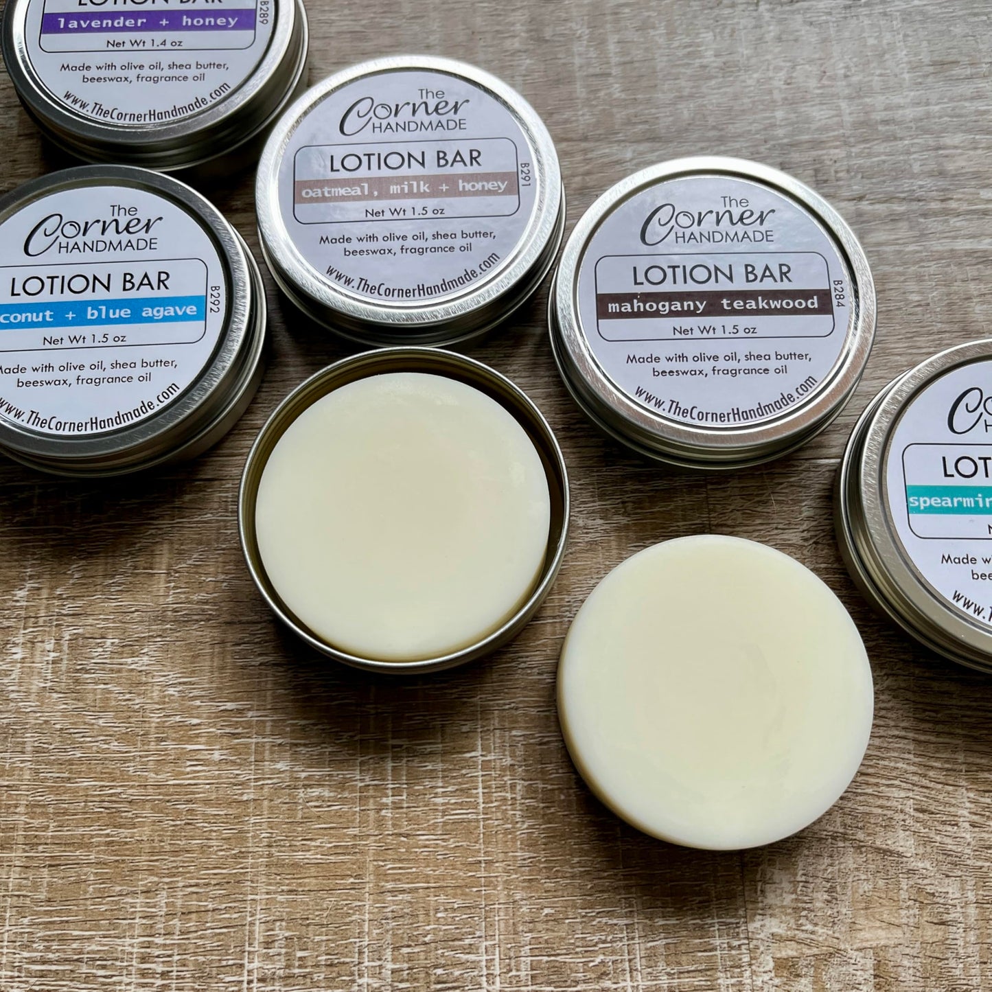 The Corner Handmade Lotion Bar Moisturizer with Beeswax and Shea Butter for Dry Skin