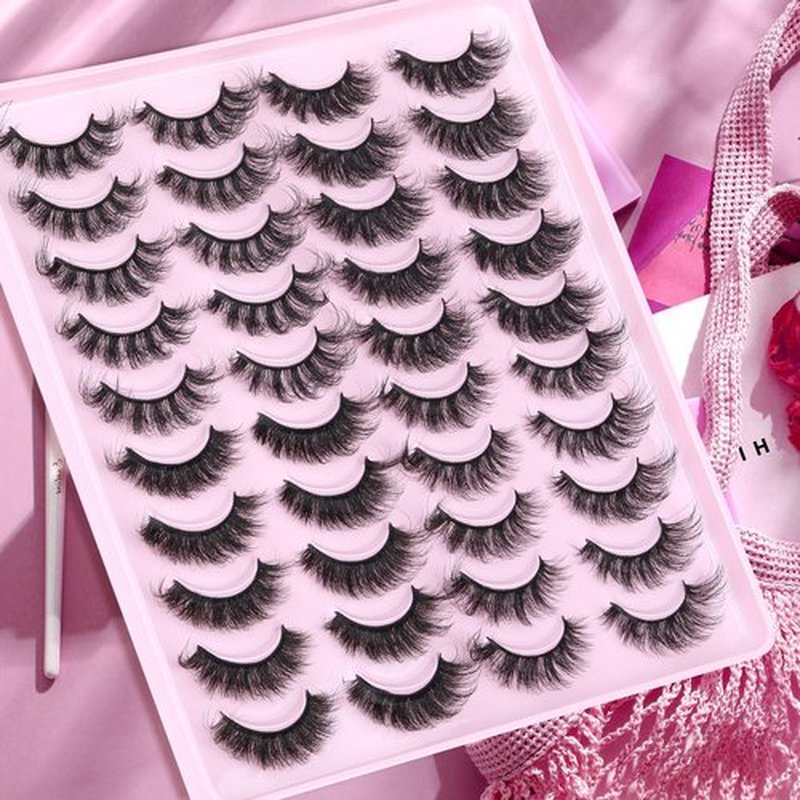 JIMIRE False Eyelashes Volume Fluffy Faux Mink Lashes 6D 14mm-18mm 4 Styles Mixed Wispy False Lashes Dramatic Look Fake Eyelashes 20 Pairs Multipack