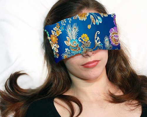 Candi Andi Handmade Luxe Serenity Eye Pillow - All-Natural Flaxseed & Lavender Scented – Weighted Eye Mask for Yoga, Meditation, Hot & Cold Therapy - Floral Turquoise - TEPL-FT