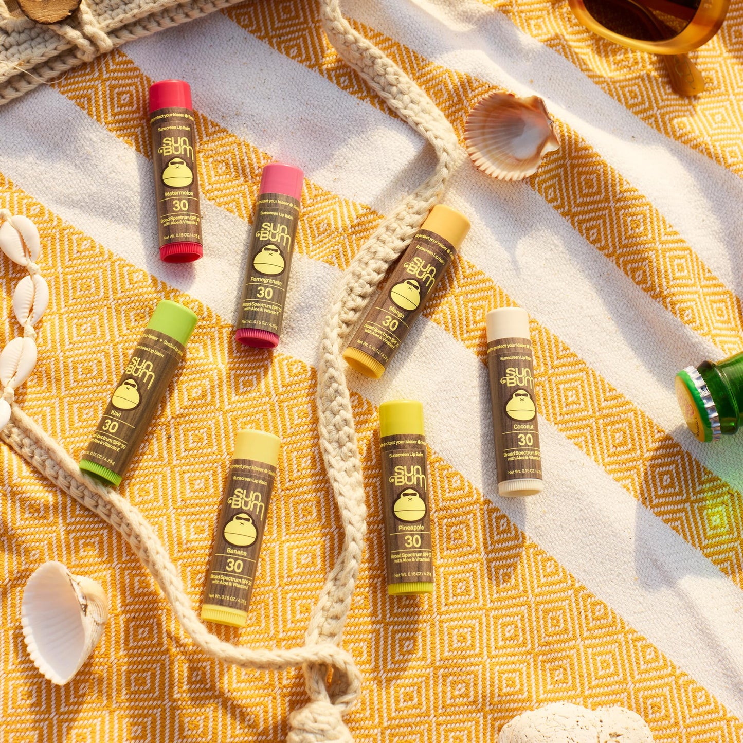 Sun Bum SPF 30 Sunscreen Pomegranate Lip Balm - Moisturizing Aloe Vera and Vitamin E - Vegan - Broad Spectrum UVA/UVB Lip Protection - 0.15 oz Stick