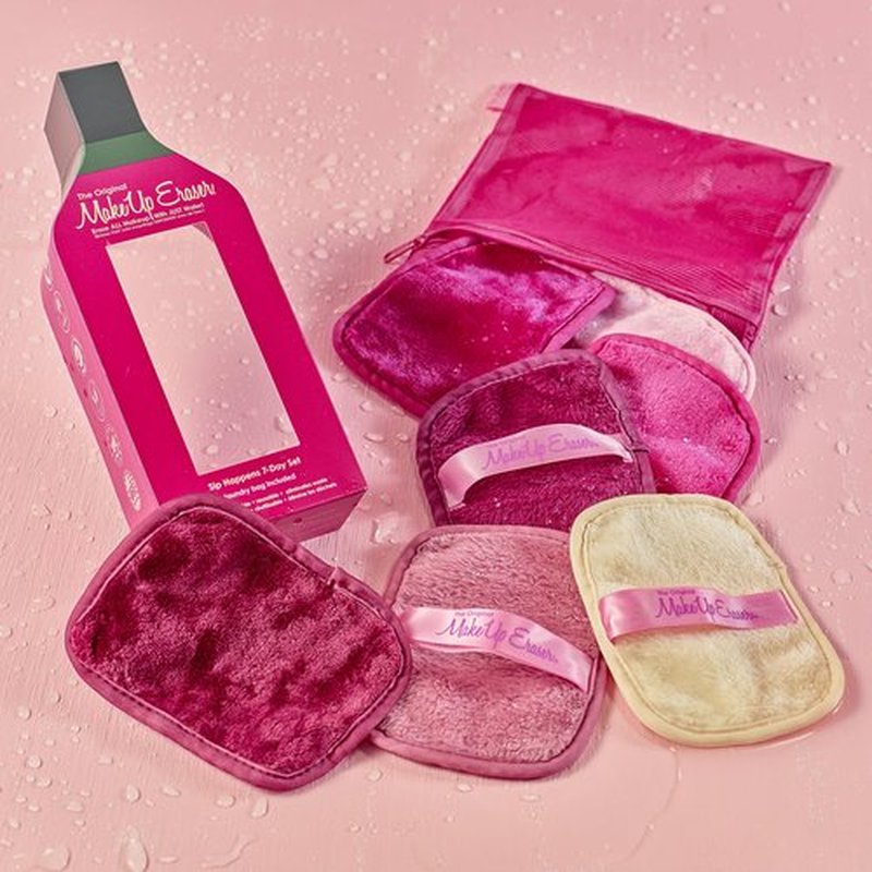 The Original MakeUp Eraser, 7-Day Set, Erase All Makeup with Just Water, Including Waterproof Mascara, Eyeliner, Foundation, Lipstick, Sunscreen, and More! Sip Happens, 7ct.