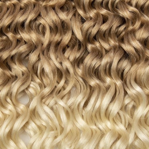 Ocean Wave Crochet Hair 18inch Deep Wave Curly Crochet Hair 6Packs Ombre Blonde Hawaii Curly Braiding Hair Synthetic Bohemian Crochet Braid Water Wave Crochet hair Extensions
