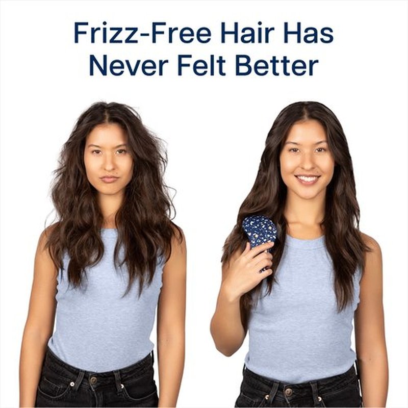 Crave Naturals Glide Thru Detangling Brush for Adults and Kids - Detangler Brush for Curly or Straight, Wet or Dry Hair - Gentle on Tangles Hairbrush and Comb - 7.5 x 3-Inch, Terrazzo
