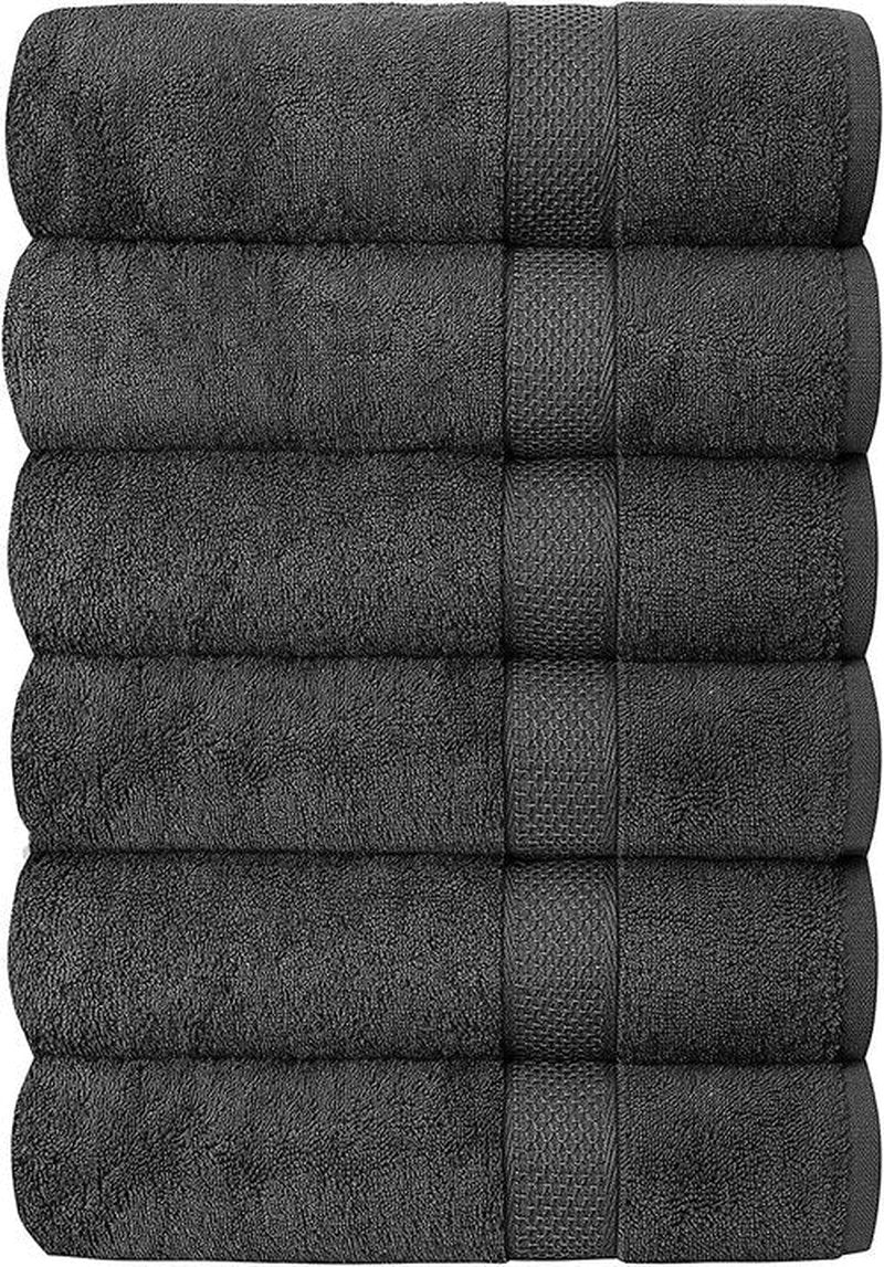 QUBA LINEN Hotel & Spa 100% Cotton Bath Towels Set of 6-24x48 inch Ultra Soft Large Bath Towel Set Highly Absorbent Daily Usage Ideal for Pool and Gym Pack of 6 - Lightweight