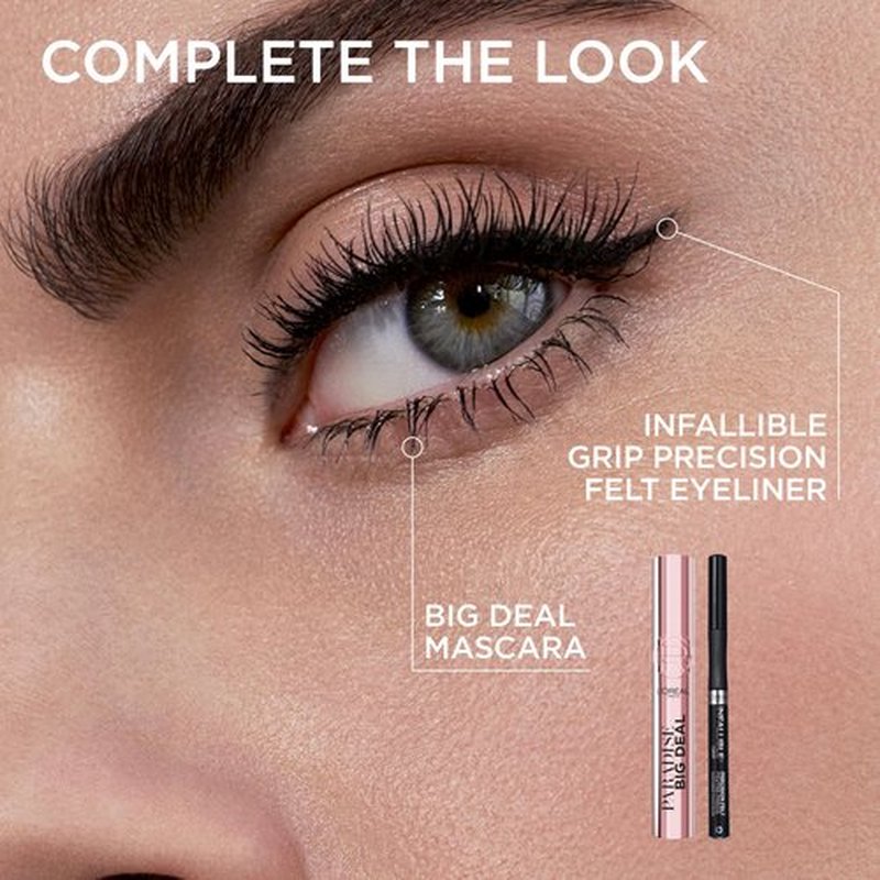 L’Oréal Paris Paradise Big Deal Mascara, Volumizing and Lengthening Mascara, Buildable, Clump Resistant, Washable Blackest Black Mascara, 0.33 Fl Oz