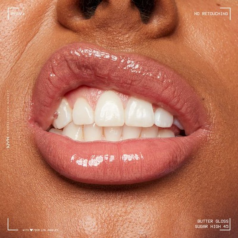 NYX PROFESSIONAL MAKEUP Butter Gloss Brown Sugar, Non-Sticky Lip Gloss - Sugar High (Peachy Light Nude)