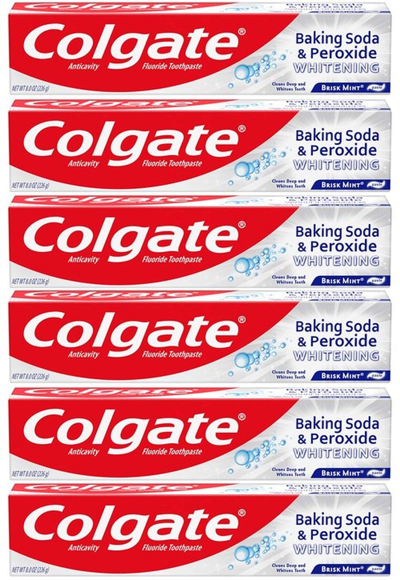 Colgate Baking Soda and Peroxide Whitening Toothpaste - 8 ounce (6 Pack)