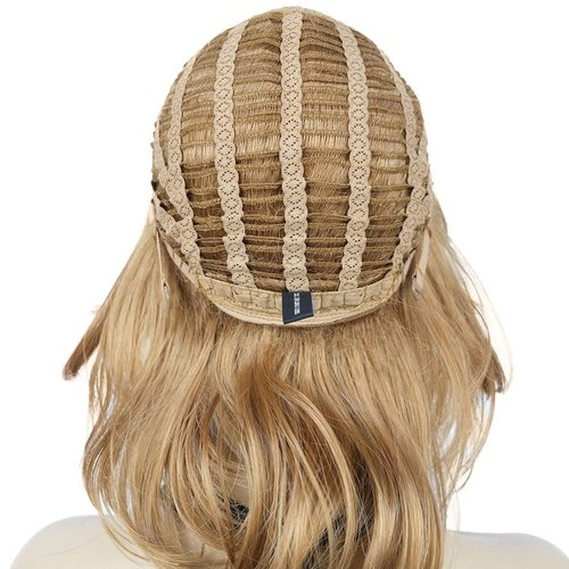 Lydell 16" Long Straight Wigs Soft Shaggy Layered Wigs Classic Cap Full Synthetic Hairpieces (19 Light Strawberry Blonde)