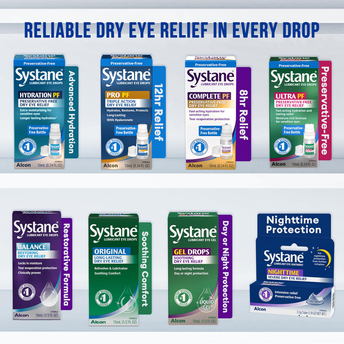 Systane HYDRATION Preservative Free Dry Eye Drops, 30 Ct Single Use Vials