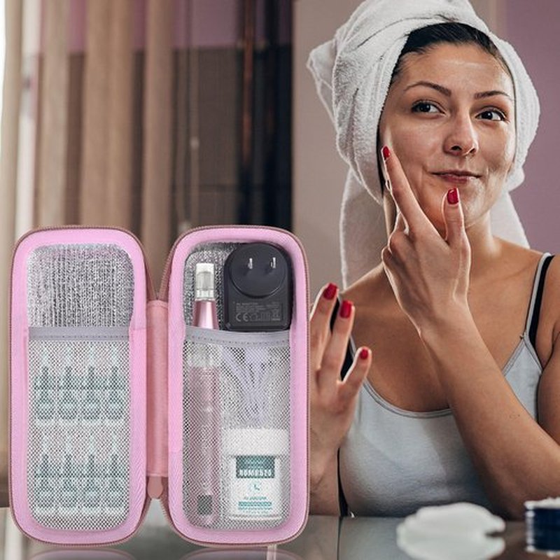 Aenllosi Hard Case Compatible with Professional Microneedling Pen and Replaceable Cartridges,Holder for Electric Wireless Derma Pen(Rose Pink,Case Only)