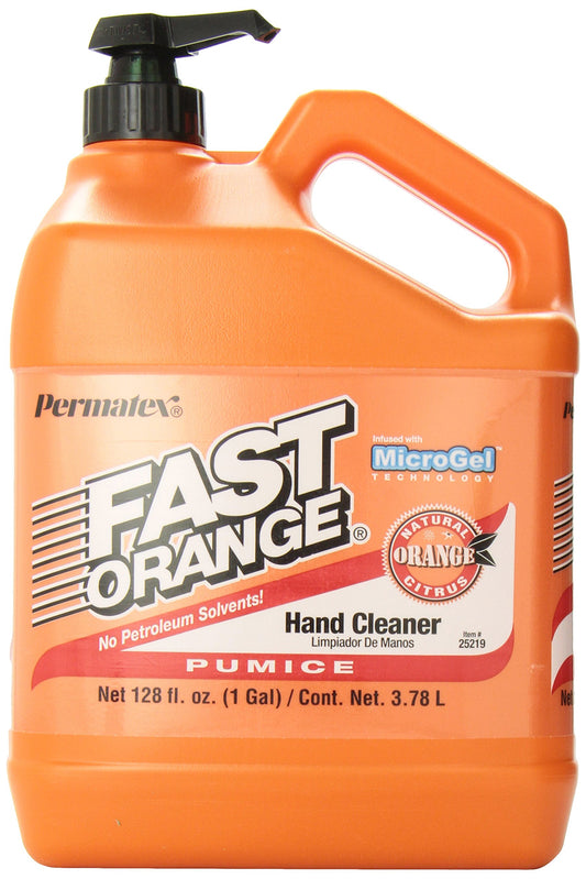 Permatex 25219-4PK Fast Orange Pumice Lotion Hand Cleaner with Pump, Smoothening, 1 Gallon (Pack of 4)