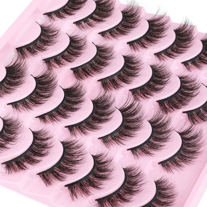 14 Pairs False Eyelashes Natural Mink Lashes Fluffy Wispy Cat Eye Lashes 14mm 3D Volume Strip Fake Eyelashes Pack by TNFVLONEINS
