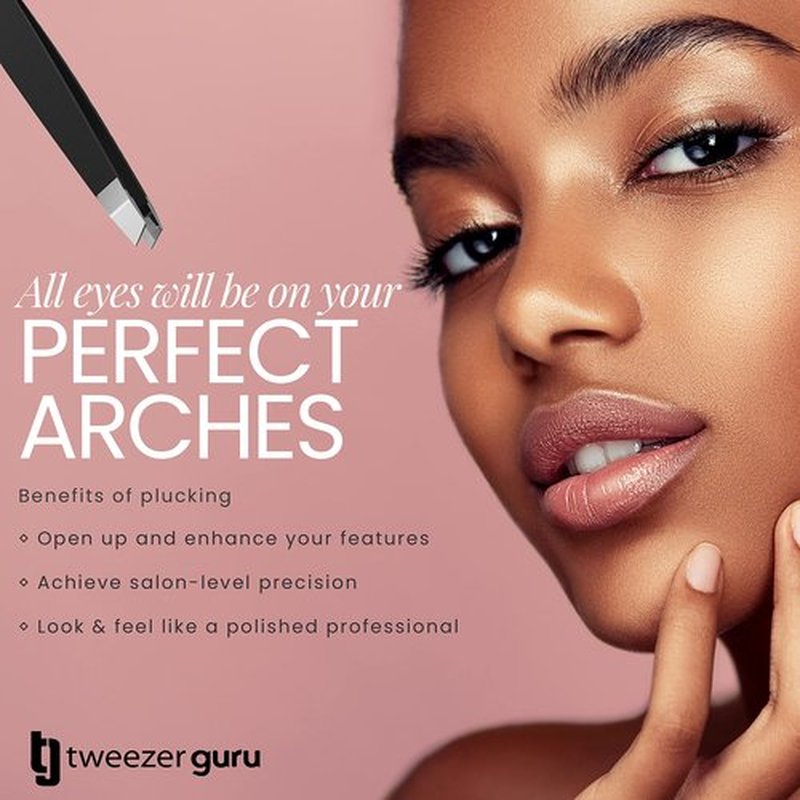 Tweezer Guru Tweezers for Women - Slant Pointed Precision Tweezers for Eyebrows & Ingrown Hair Removal - Blackhead and Splinter Tweezer with Sharp Needle Nose Point for Plucking (Bold Blue)