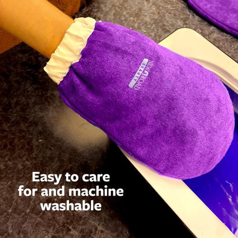 New Road Beauty - Paraffin Wax Mitts for Hand and Foot, Thick Heat Therapy Insulated Terry Cloth for Paraffin Treatments, Use For Pedicure Foot Spa - Purple