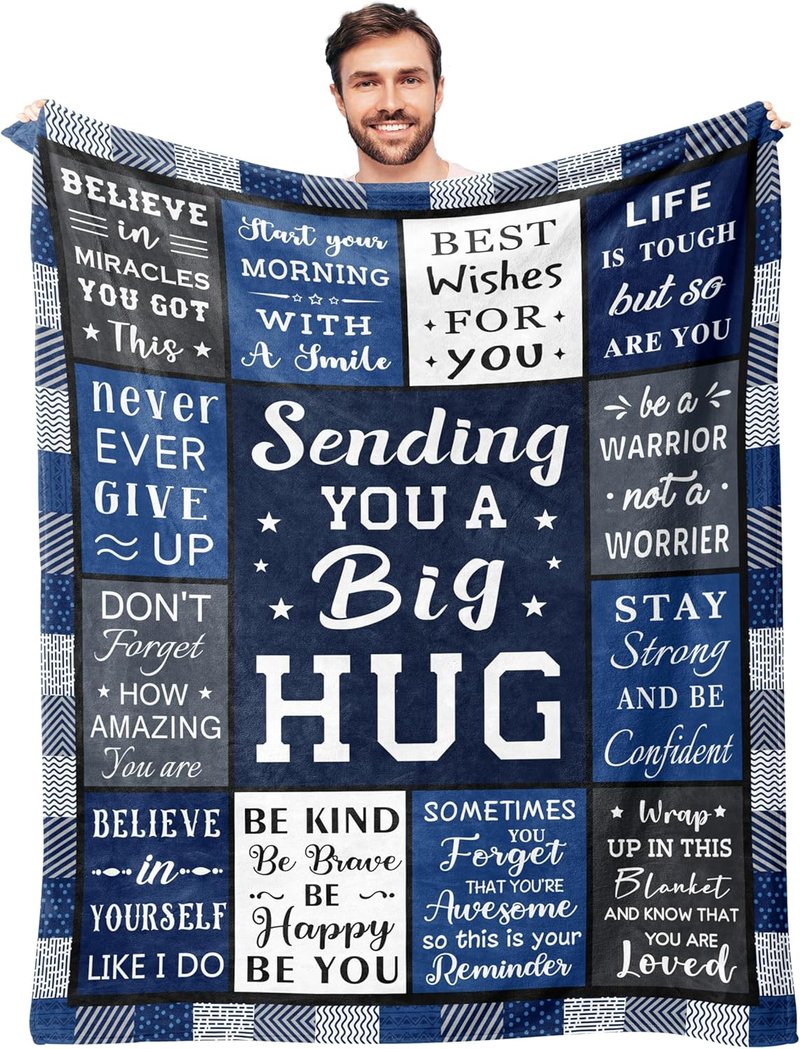 Get Well Gifts for Men | Surgery Recovery Blanket 60”x50” - Inspirational & Encouraging Design