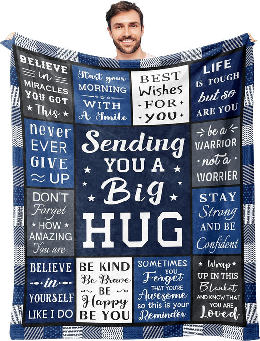 Get Well Gifts for Men | Surgery Recovery Blanket 60”x50” - Inspirational & Encouraging Design