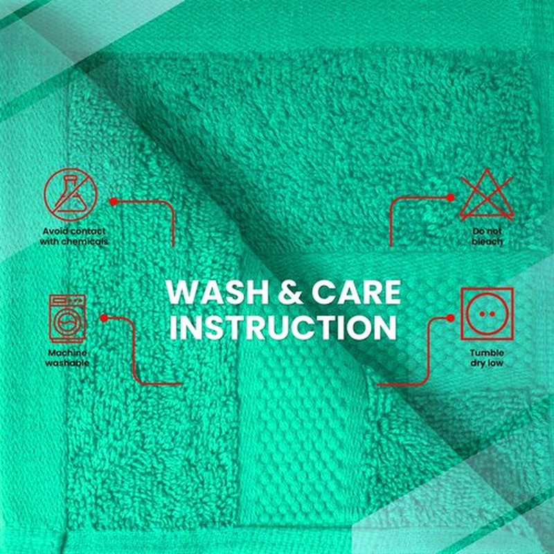 Infinitee Xclusives Premium Wash Cloths for Showering [13x13] – 100% Cotton Washcloths [Pack of 12], Soft and Absorbent Face Towels for Bathroom Wash Clothes, Gym, and Spa |Vivid Green|