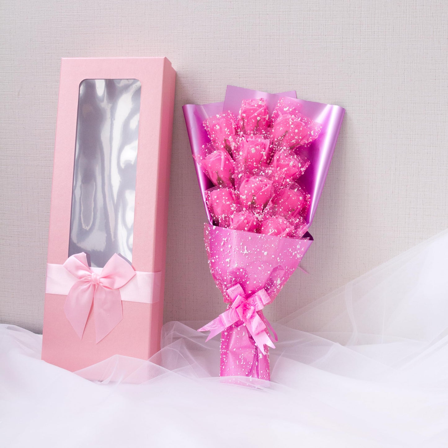 Abbie Home 11pcs Scented Forever Rose Bouquet with Gift Box- Birthday Mother's Day Graduation Wedding Appreciation Gift Anniversary Present (Blue)