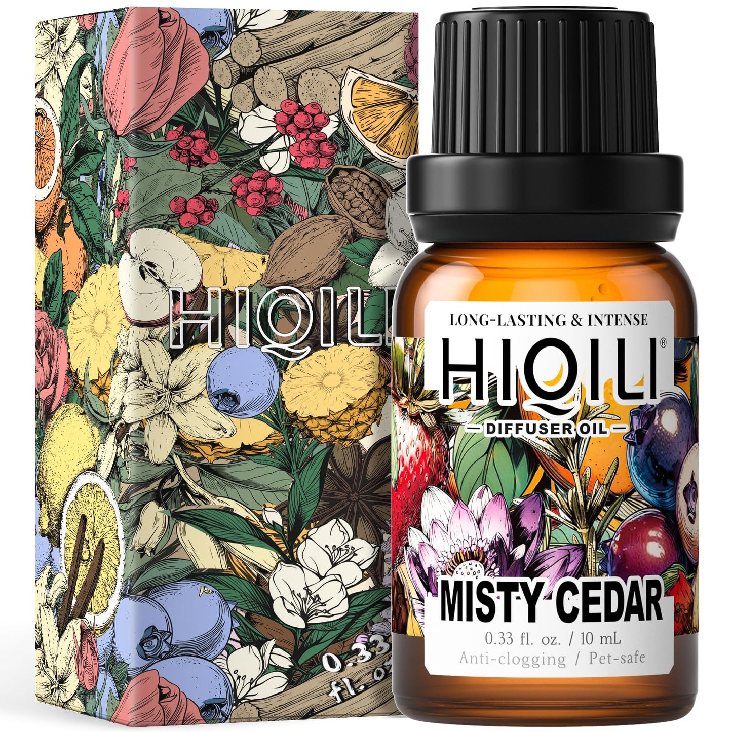 HIQILI Misty Cedar Diffuser Oil for Humidifiers & Ultrasonic Diffusers, Inspired by Bvrberry Bri.t for Him, Luxury Hotel Scents, Calming & Relaxing Essential Oil Blends for Aromatherapy - 0.34 Fl Oz