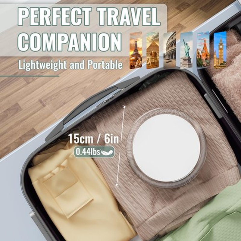 Auxmir 30X Magnifying Mirror with 3 Suction Cups, 6 Inch Portable Makeup Mirror for Travel, Small Compact Mirror with Tweezer for Eyebrows Plucking