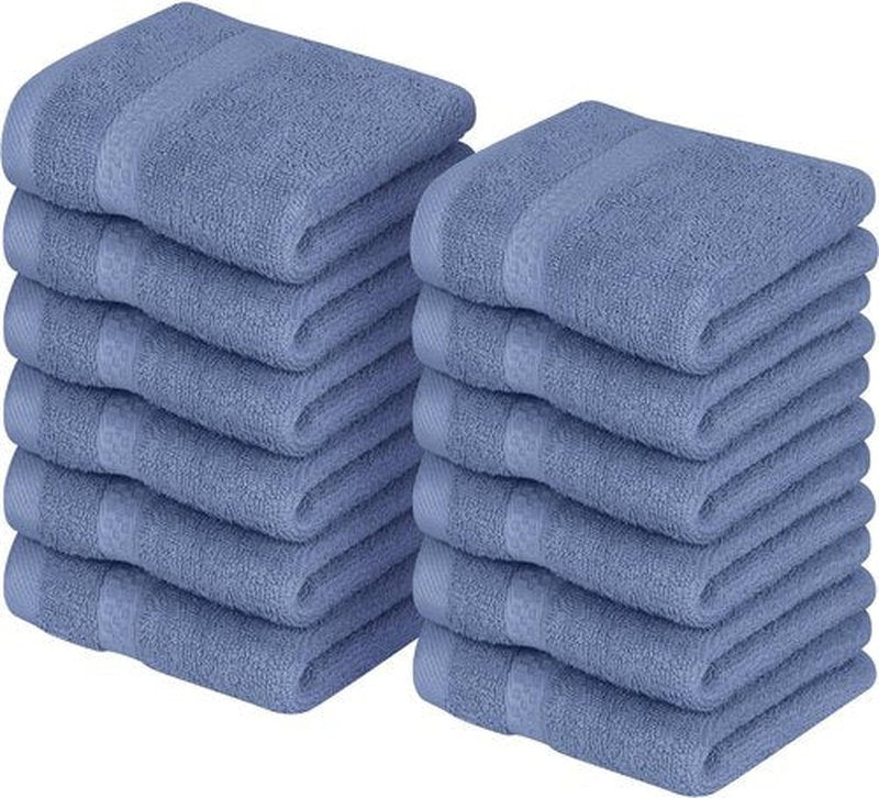 Utopia Towels [12 Pack Premium Wash Cloths Set (12x12 Inches) 100% Cotton Ring Spun, Highly Absorbent and Soft Feel Essential Washcloths for Bathroom, Spa, Gym, and Face Towel (Electric Blue)